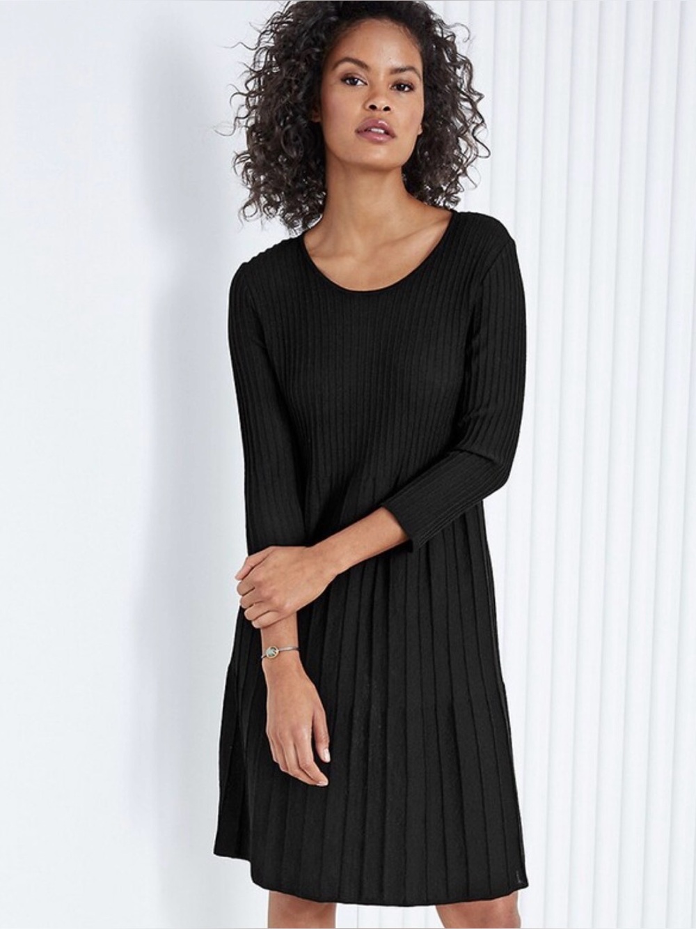 EILEEN FISHER Washable-Wool Scoop Neck Dress